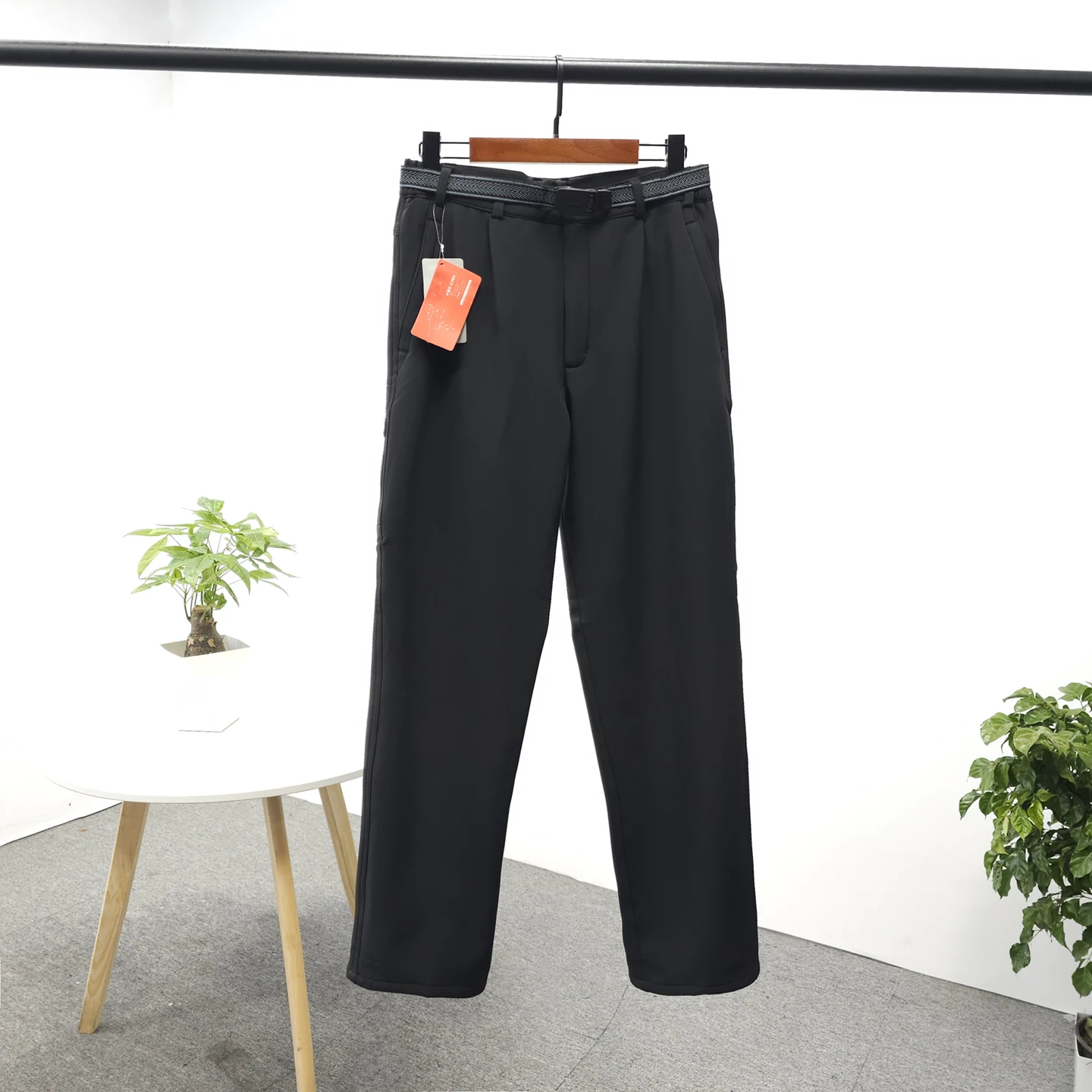

Men's Outdoor Sports Casual Thiened Fce Windproof Autumn Winter Straight Leg Pants Belt Loop Regular Fit Faion Urban