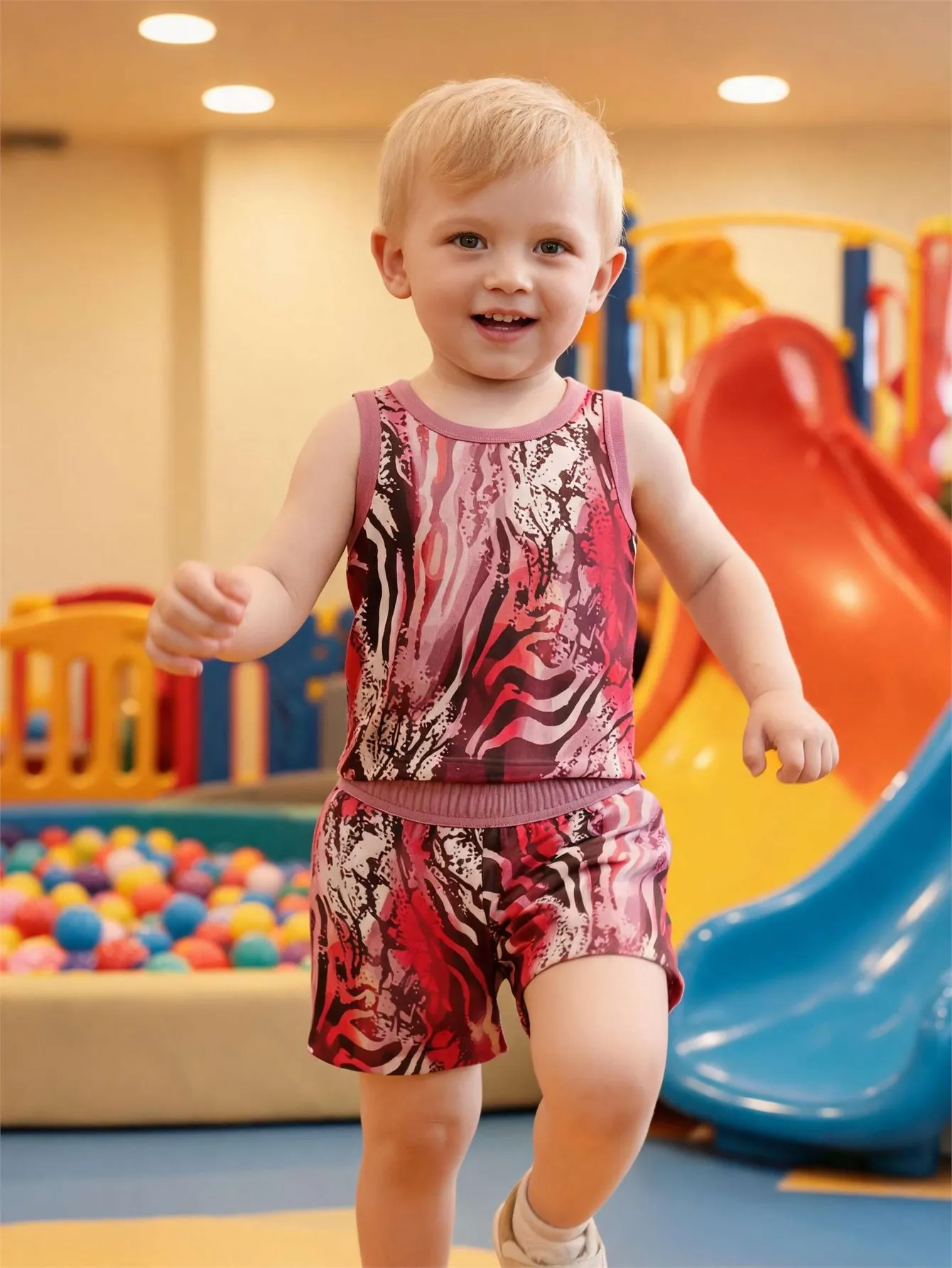 Baby vest and shorts set, summer children's sports and leisure two-piece set, breathable, sweat absorbing, quick drying fabric