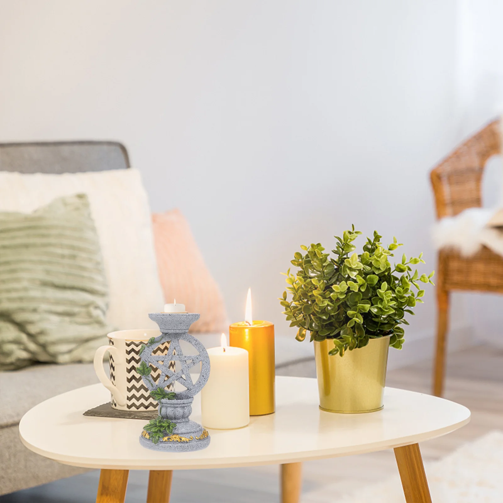 

1Pcs Pentacle Holder Retro Tabletop Candlestick for Home Indoor Outdoor Party Decoration Elegant Pentacle Stand