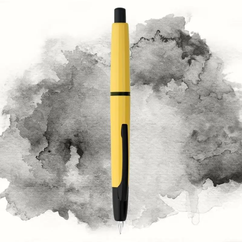MAJOHN A2 Press Resin Fountain Pen Retractable EF Nib with Converter Silver/black Clip Office School Writing Gift Pen