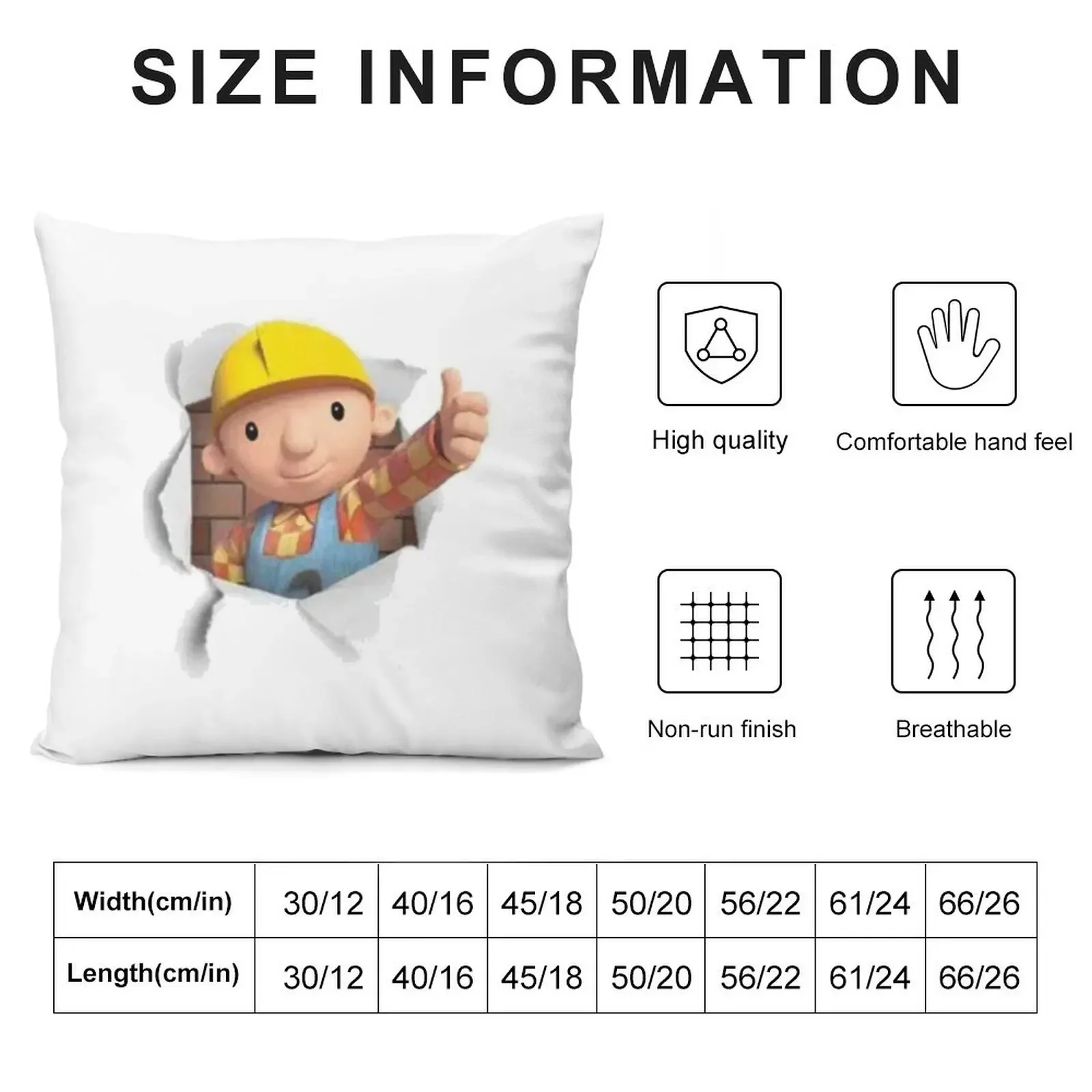 Bob the builder Throw Pillow Pillowcase Cushion Pillow Cases Decorative pillow