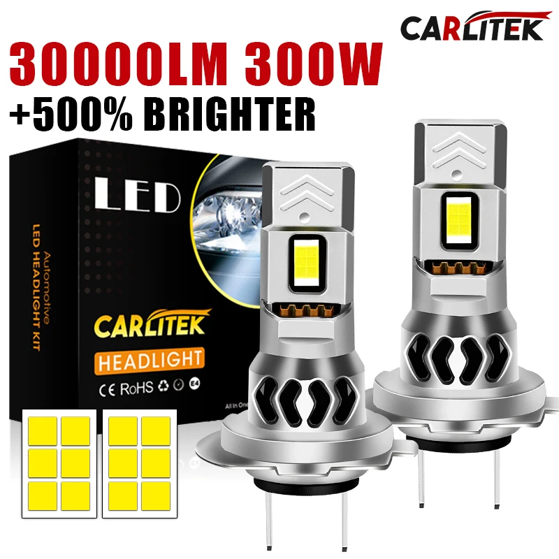 

2 шт. H7 светодиодные фары 30000LM CSP Chip LED H4 Canbus 300 Вт 6500 К 1:1 Размер Беспроводные автоматические фары Противотуманные фары Лампы Plug & Play