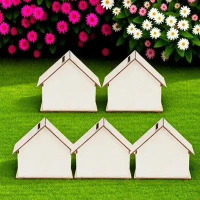 

5Pcs DIY Unfinished Wooden Piggy Banks Kids Coin Bank Children Doodle Money Saving Box Change Container Piggy Bank