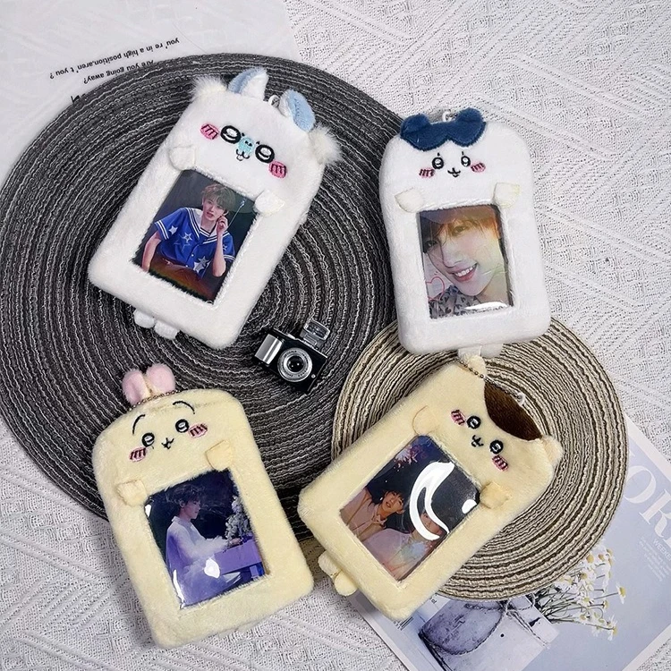

NEW Cartoon Plush Photocard Holder ちいかわ ハチワレ Series 3 Inch Photo Card Holder Bag Pendant School Stationery Girl Gifts
