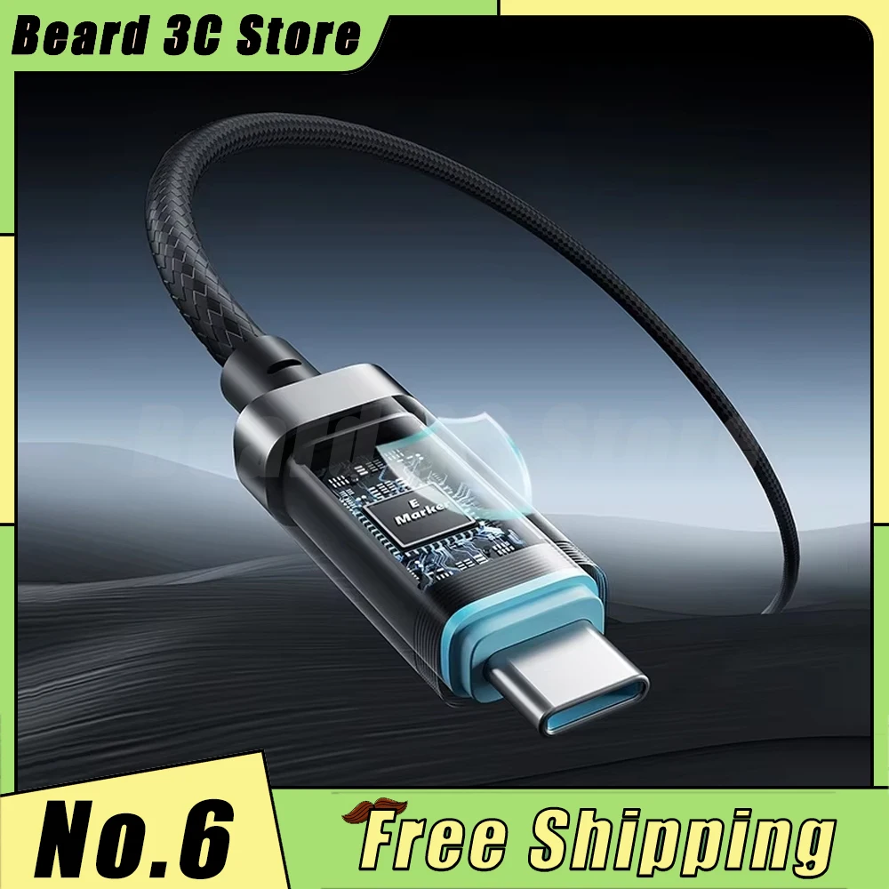 Плетеный кабель питания CUKTECH No 6, цифровой дисплей, двойной OLED-экран типа C, быстрая зарядка, автомобильный кабель для передачи данных для Iphone, аксессуар Xiaomi