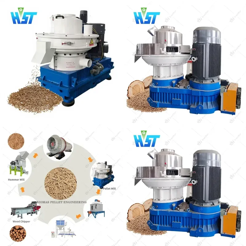 Crusher Automatic Hot Sale 150kg-10 T/h Biomass Wood Pellet Plant Pellets Machines Biomass Sawdust Pellet Machine