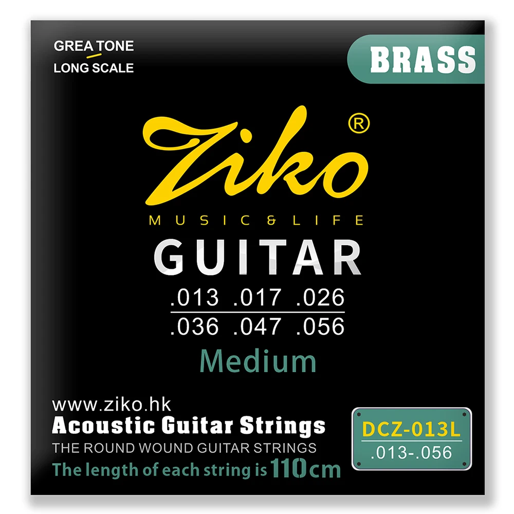 ZIKO DCZ-013L Acoustic Guitar Strings Hexagonal Steel Core Brass Alloy Wound Guitarra Strings Folk Guitar Parts & Accessory