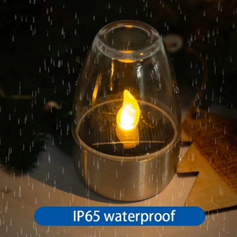 Solar Candle Light Outdoor LED Lawn Deck Halloween Decoration Night Light Waterproof Garden Solar Light