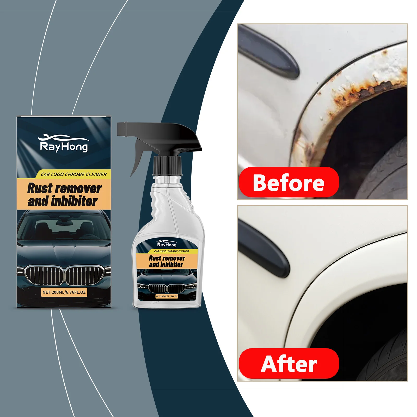 

Multi-Metal Rust Remover Spray Auto Iron Power Rust Remover Anti-corrosion Agent for Car Motorcycle Bike Parts Protection 200ml