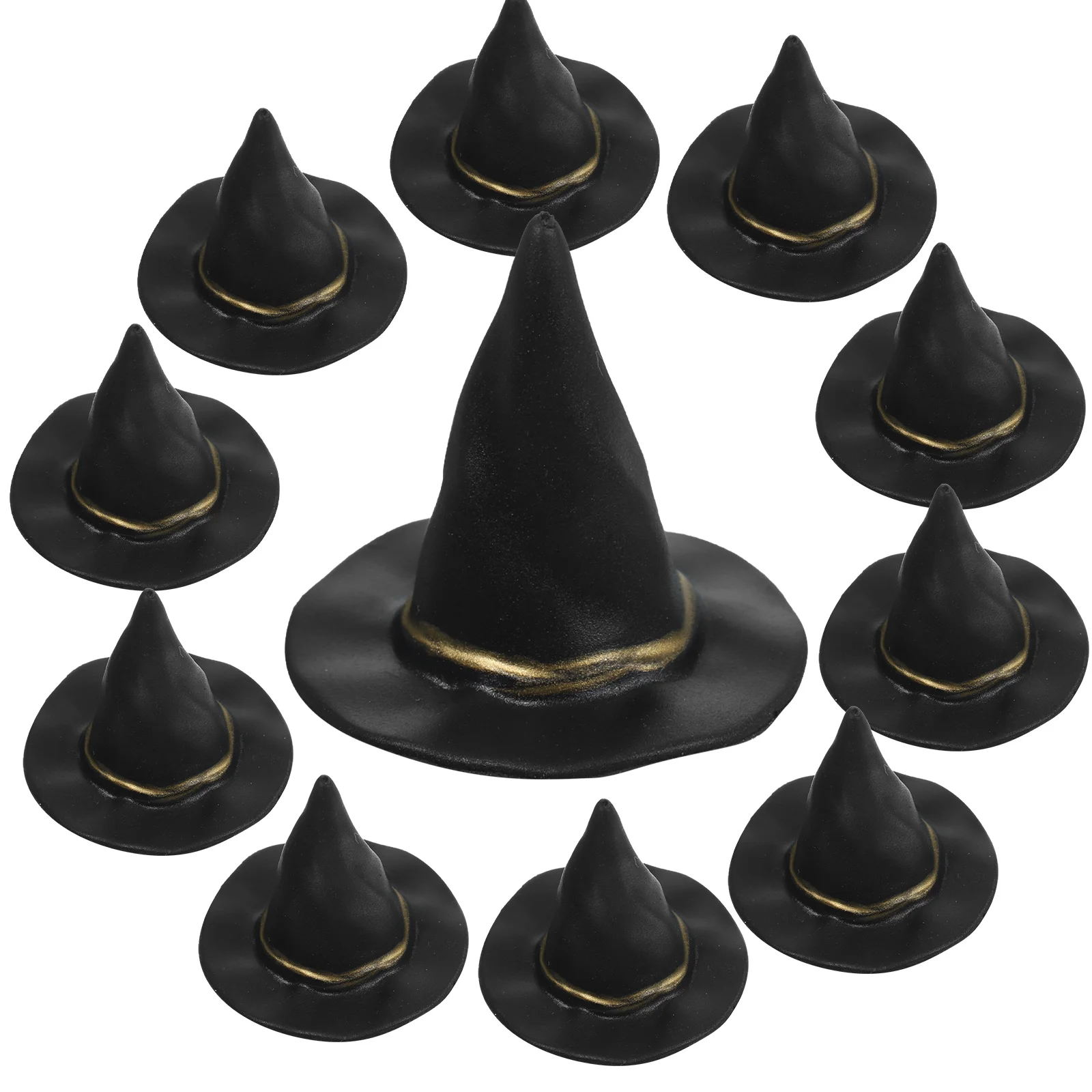 10 Pcs Witch Hat Headpiece Miniature Halloween Decorations Hats for Crafts Accessories