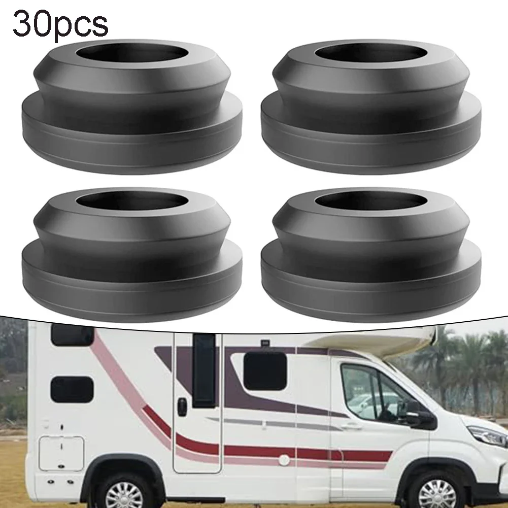 30 Pcs Rubber Grommet Guides Motorhome Gas Stove Pot Compatible With 5 Mm Rods For RV Gas Stoves 5mm Inner Opening Black