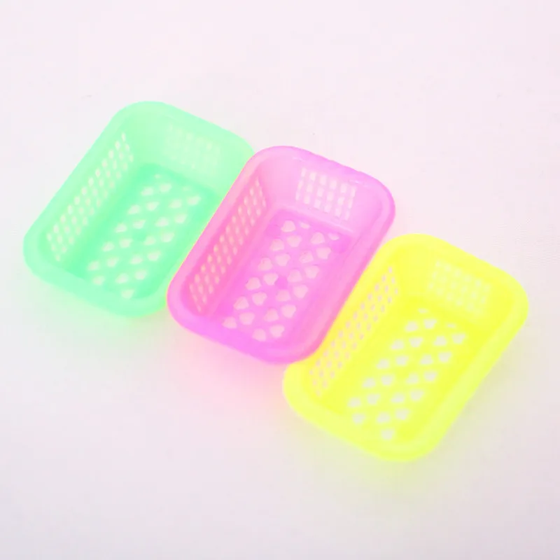 10pcs 1/12 Mini Basket Supermarket Basket Dollhouse Simulation Miniature House Tools Decoration Home Decor Kitchen Accessories