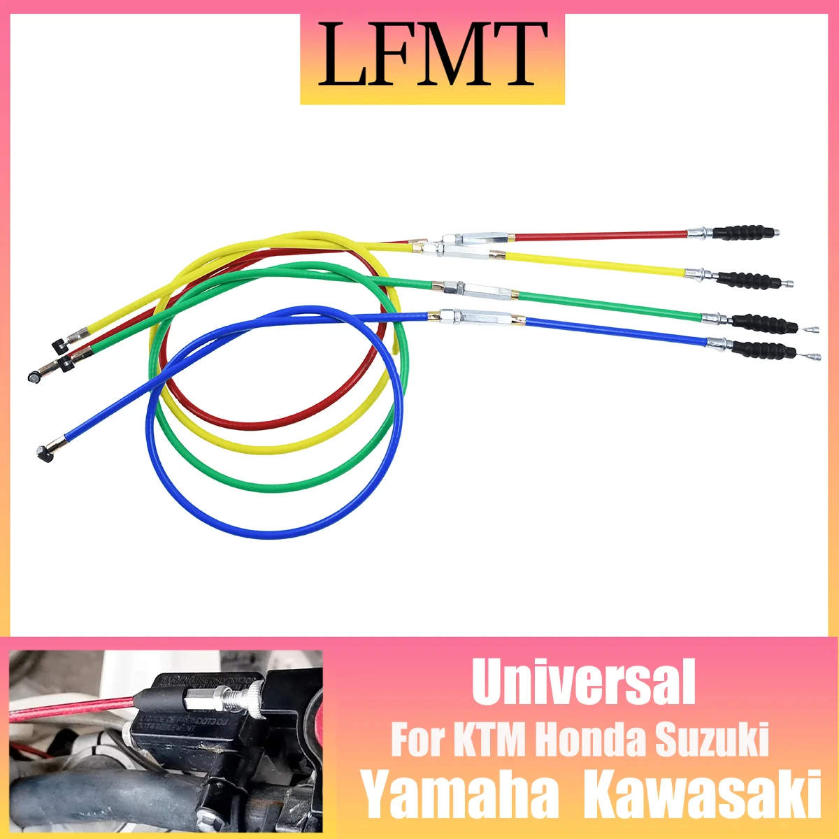 980mm 1080mm Straight Head Motorcycle Gas Throttle Cable For KTM Honda Suzuki Yamaha Kawasaki Dirt Bike Motocross  ATV Universal