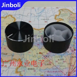 5PCS 25*16MM Black Aluminum Alloy Knob Cap Power Amplifier Volume Potentiometer Knob Flower Shaft Inner Hole 6MM