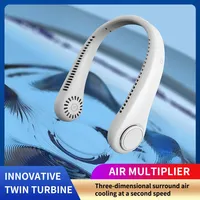 H6 Leafless Neck Fan Essential for Home Travel Life Cooling Device Portable No-Leaf Design for Summer Heat Relief