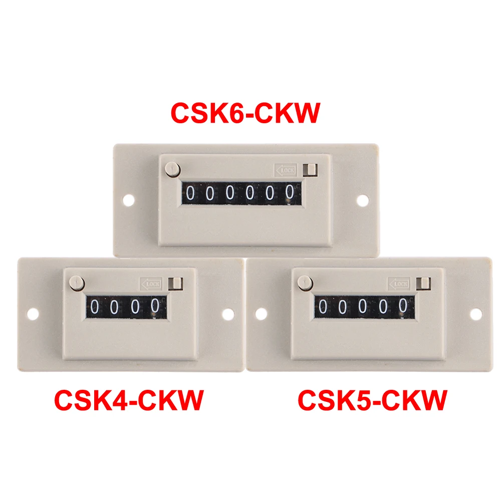 CSK 4/5/6 0 TO 9999 digit Electromagnetic counter with manual Lockable Electromagnetic Pulse Counter Multiple voltages