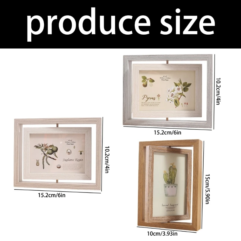  Modern Styles 6Inch 360 Degree Rotating Picture Frame Double Display Photo Frame