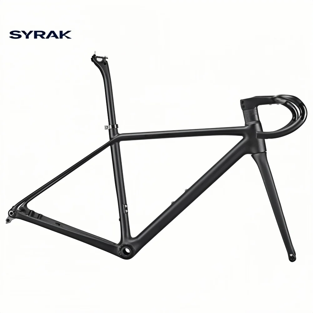 

SYRAK 2026 Lightweight Carbon Fiber Road Bike Frame Set with Disc Brakes up to 700*32C T1200 Internal Cables Road Bicycle Frame