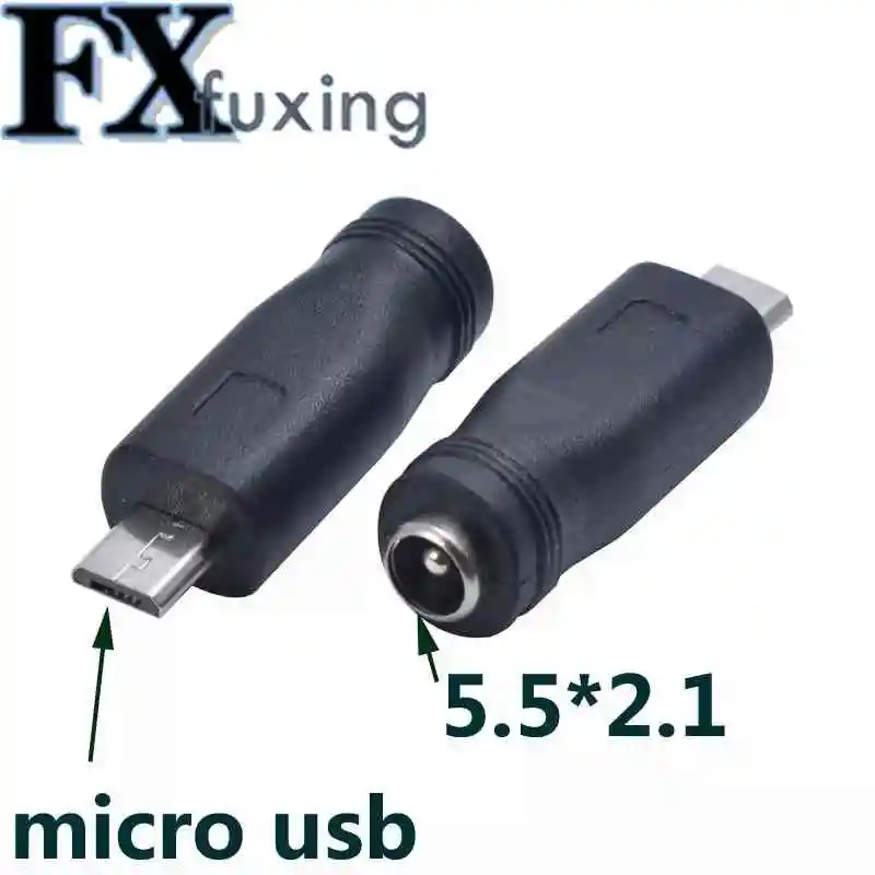 2PCS 5.5*2.1 Female To Micro USB Male Jack Micro 5Pin DC Power Charger Adapter Converter Connector For Laptop/Tablet
