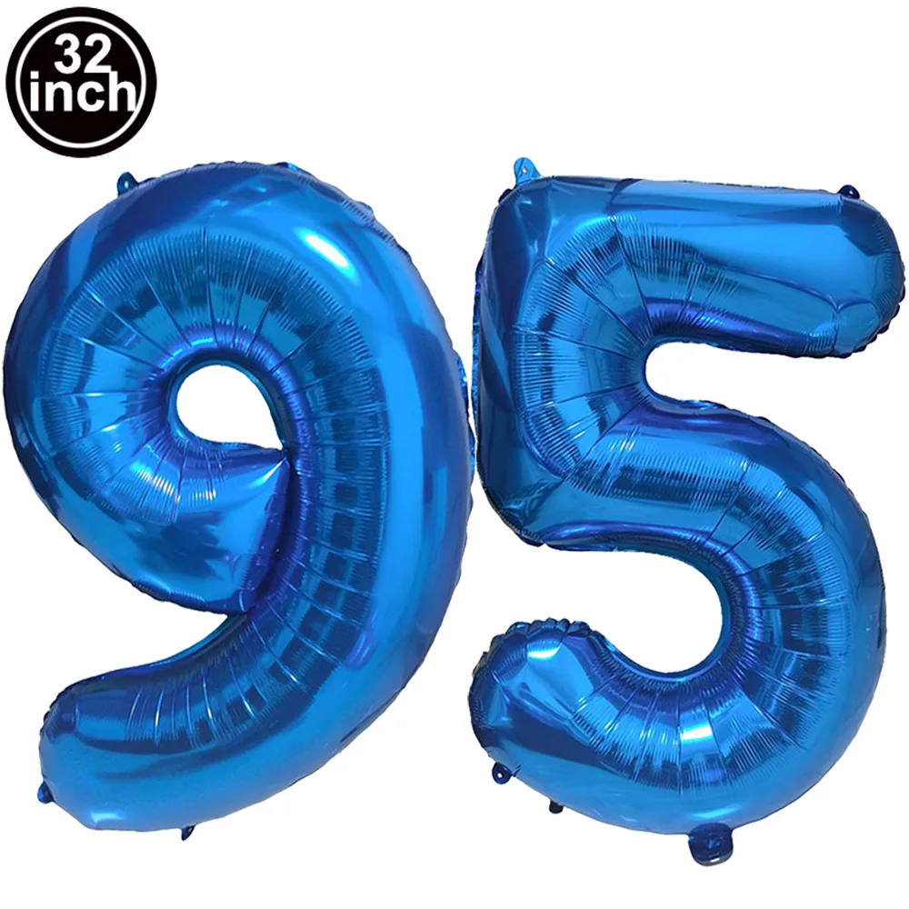 Blauer Ballon mit großen Zahlen, 32 Zoll, 0, 1, 2, 3, 4, 5, 6, 7, 8, 9, Geburtstag, Bachelorette-Luftballons, Figur, Golob-Party-Ballon-Dekoration