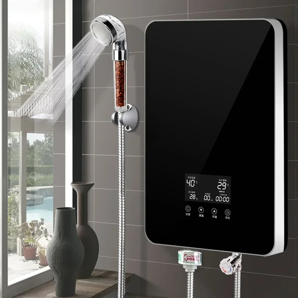 Instant Electric Water Heater for Home  Boiler Hot Flowing Tankless Instantaneous Three Second Speed Heat Take Shower Bathroom