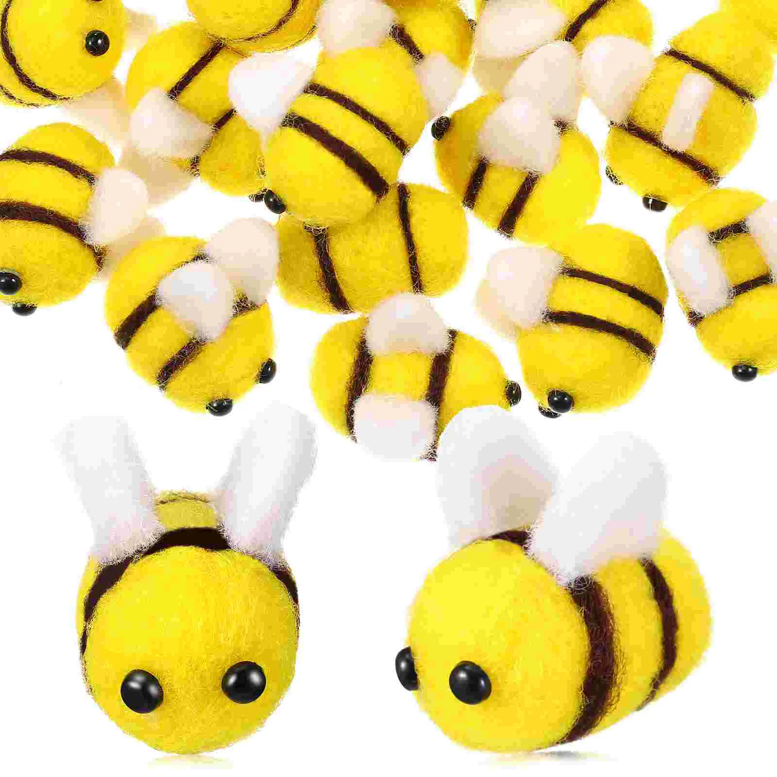 

24 Pcs Felt Bee DIY Decorating Scrapbooking Craft Artificial Bees Charms Wool Tiny Supplies Animals Embellishments Crafts