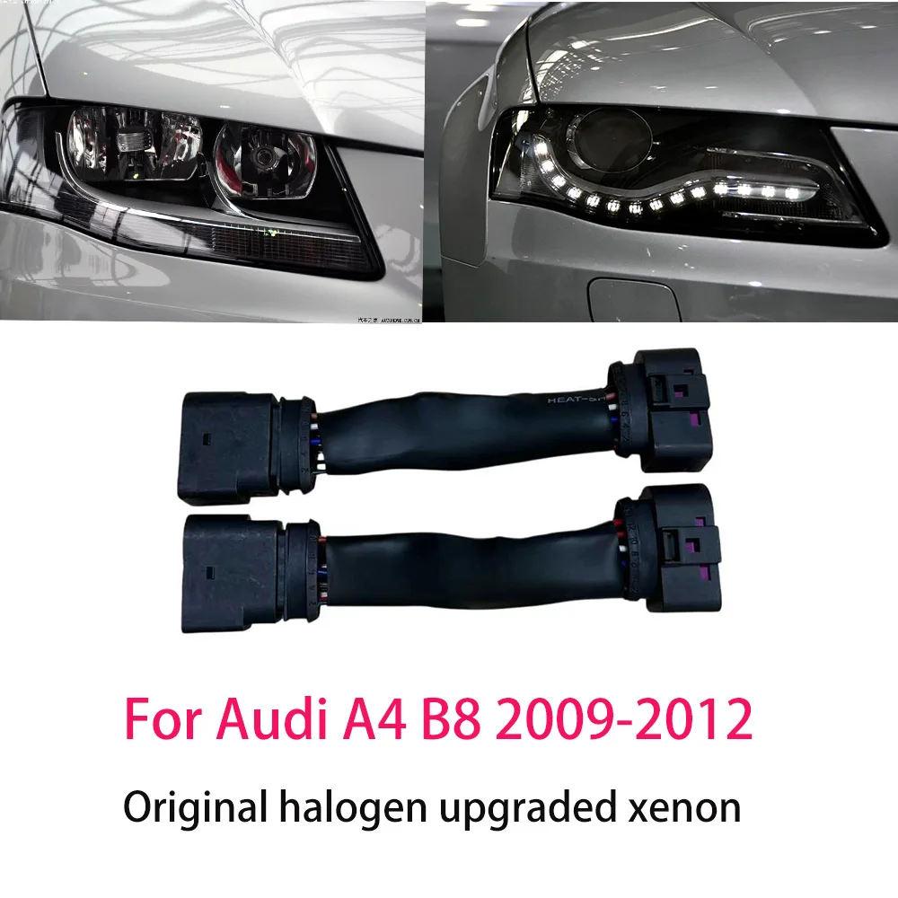 For Audi A4 2009-2016 B8 B9 Headlight Modification Adapter Conversion Wiring Harness Upgrade Halogen to Xenon For Audi A4 B8 B9