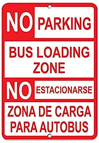 Tin Signs Vintage Retro Wall Retro Metal Bar Pub 8x12,No Parking Bus Loading Zone Parking Sign,Gift for Living Room Bedroom Kitc