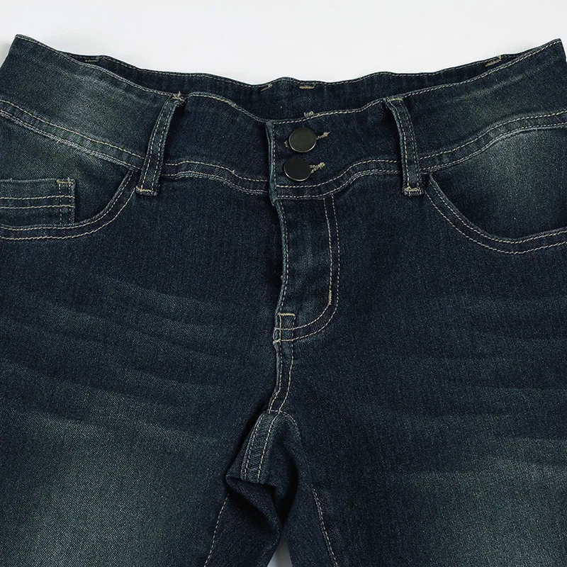 Vintage y2k Flared Jeans Retro Button-up Low Rise Casual Denim Pants Harajuku 2000s Trousers Basic Aesthetic Mom