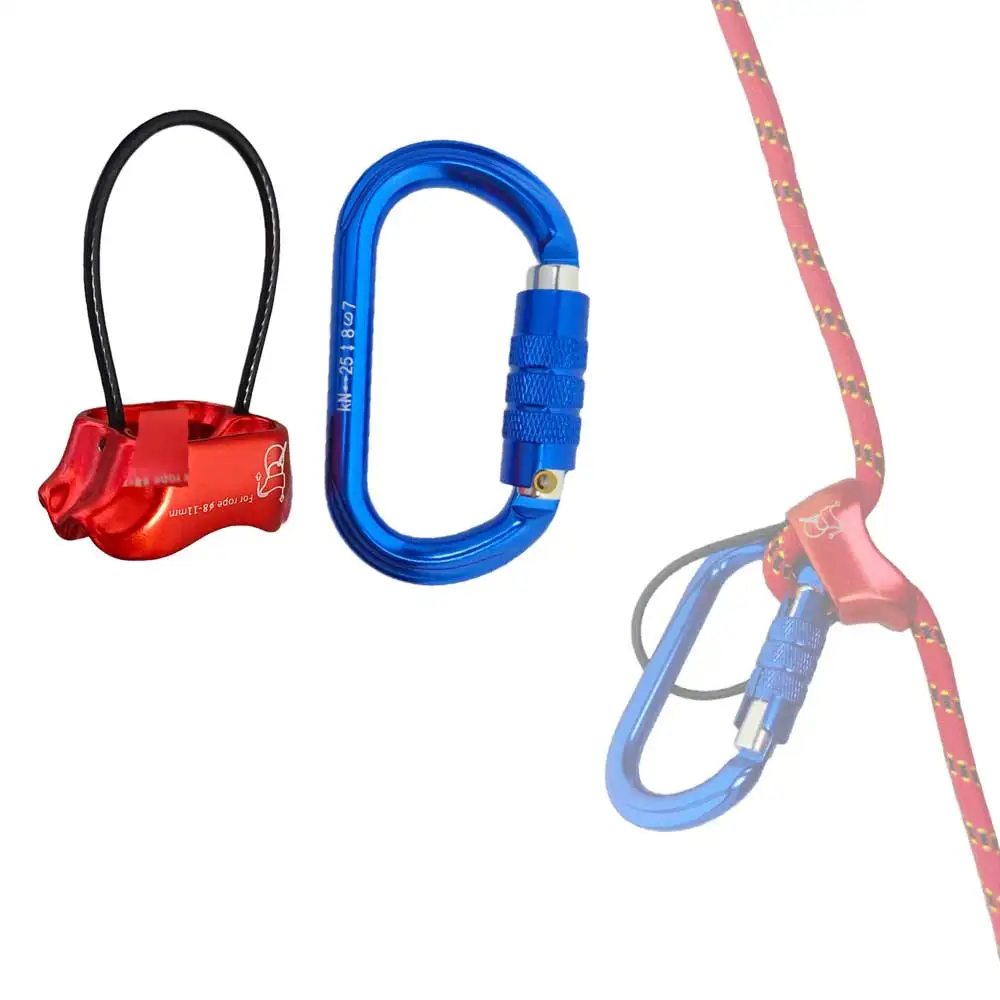 Dispositivo de escalada ATC Belay/Rappel Rock Ice, equipo de rappel ATC con o sin mosquetón Master Lock para aventuras alpinas