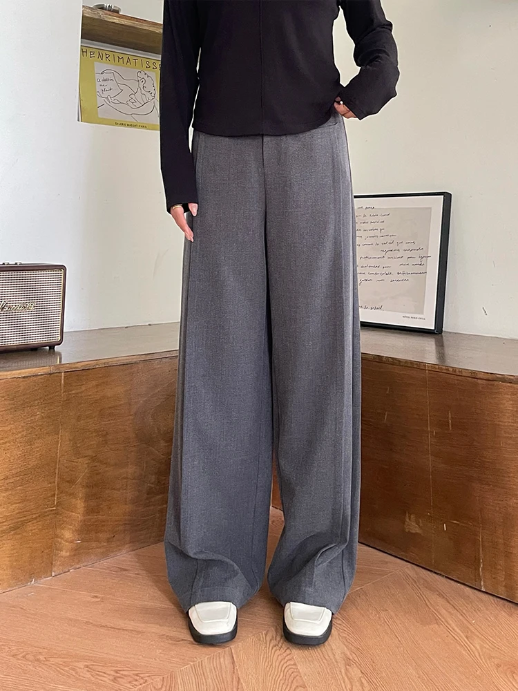 LIEDU Summer Daily Women High Waist Flared Wide Leg Pants Plus Size Soft Stretch Work Trousers Office Elegant Casual Outfit
