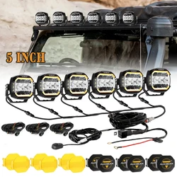 AUXBEAM XP-PRO 5inch Offroad LED Work Light Pods Spotlights WHITE DRL Daytime Running AMBER TURN SIGNAL LIGHT Combo Beam
