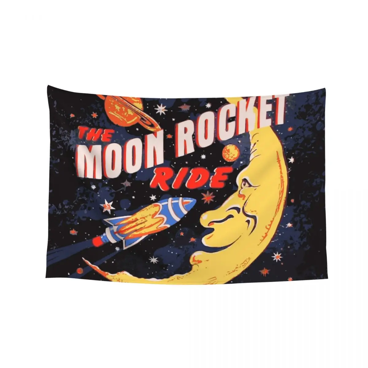 

Rocket Moon Ride (vintage) Tapestry Wall Tapestries Home Decoration Wall Decor Tapestry
