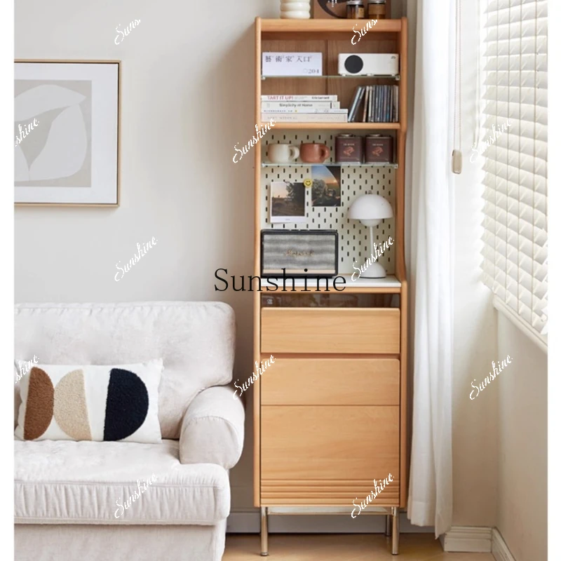 

Solid wood slate dining side cabinet Modern simple beech restaurant locker Household tea cabinet