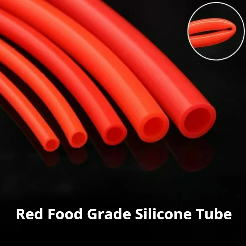 

1/2/5/10M Red Food Grade Silicone Tube ID 0.5mm~25mm Tasteless Flexible Garden Rubber Hose Aquarium Soft Tubing Silicone Pipe