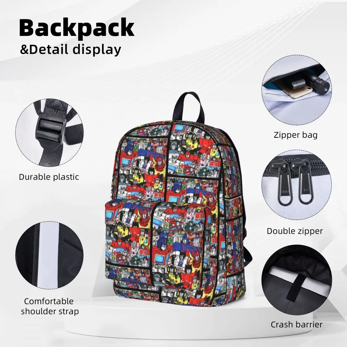 Transformers Autobots Backpacks Large Capacity Student Book bag Shoulder Bag Travel Rucksack Casual Children School Bag