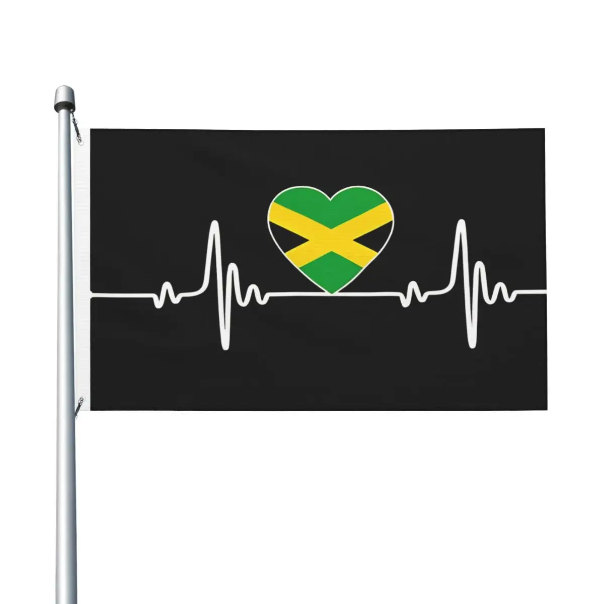 Jamaican Flag Heartbeat I Love Jamaica Flag Hanging Banner For Home Decoration 90X150cm High Quality Flags