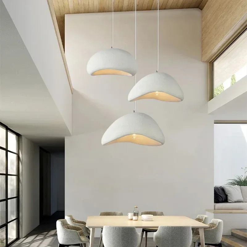 Nordic Minimalist Pendant Lamp Wabi Sabi E27 Living Room Chandeliers Dining Table Designer Island Lights Deco LED Hanging Light