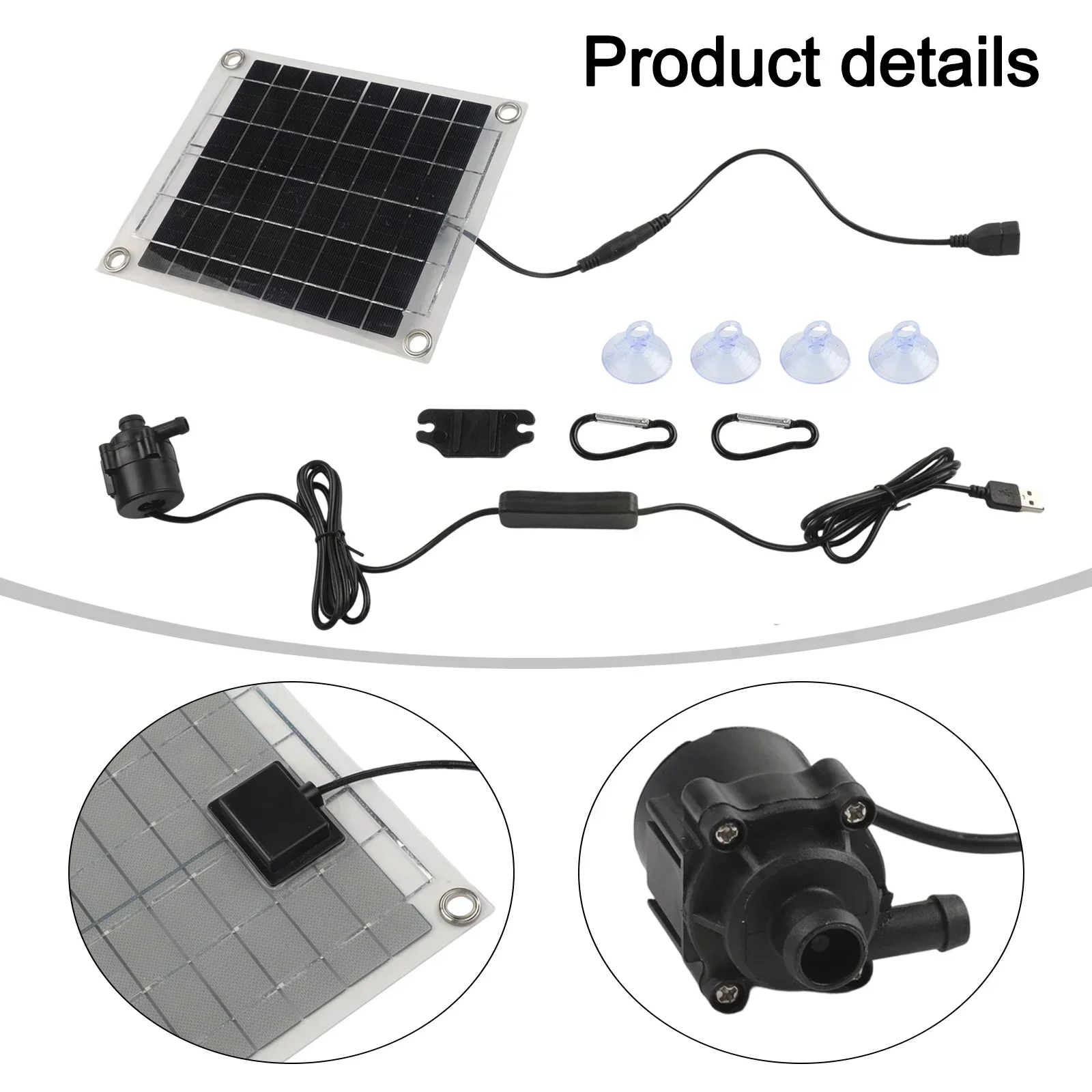 

Garden Display 10W Pump 12V High-performance Solar Module Customizable Water Spray Dry-up Protection Outdoor Water Features
