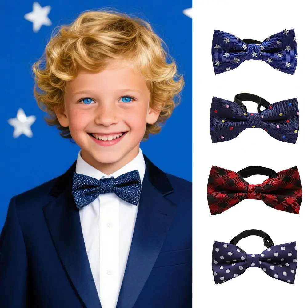 10cm Children Bow Tie Adjustable Length Detachable Design Rich Color Printing Bow Tie Student Performances Weddings Bow Tie