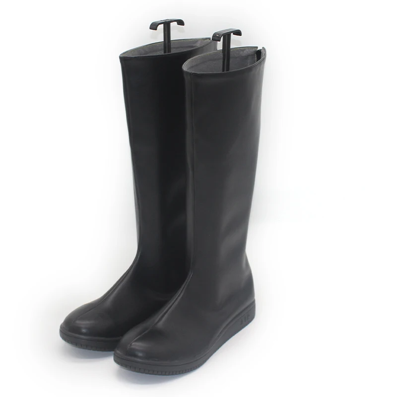 Buty do kostiumu Mulan Shan Yu, czarne, ręcznie robione, ze skóry ekologicznej, na Halloween, buty imprezowe.