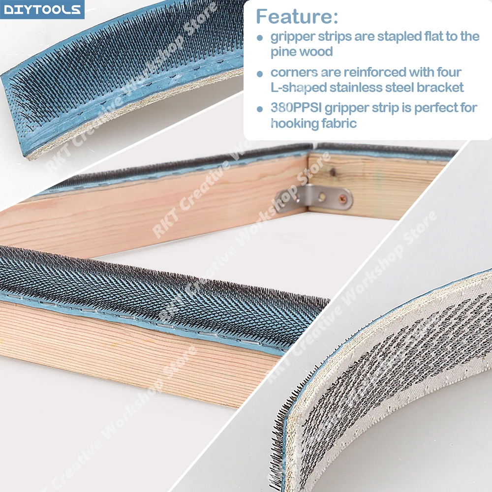 Gripper Strip For Tufting Frame Cross-stitch Crocheted Rugs Projects Require A Taut Backing Fabric DIY Hoops Craft Enthusiasts E view 3