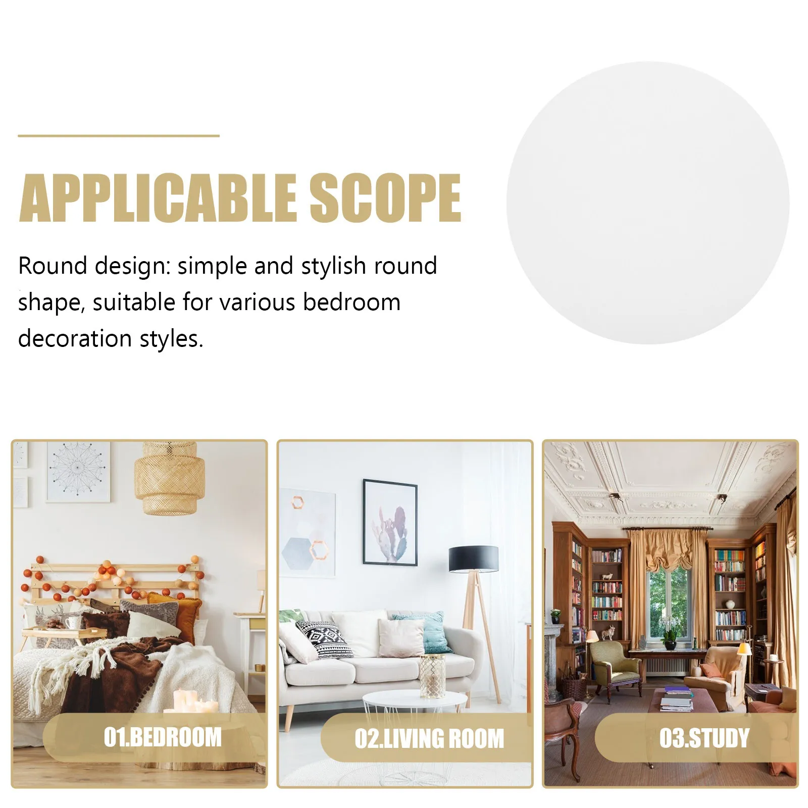 Ceiling Light Diffuser Panel Round Double-Sided Frosted Soft Light Transmission Downlight Lampshade Diffuser Cover for Ceiling