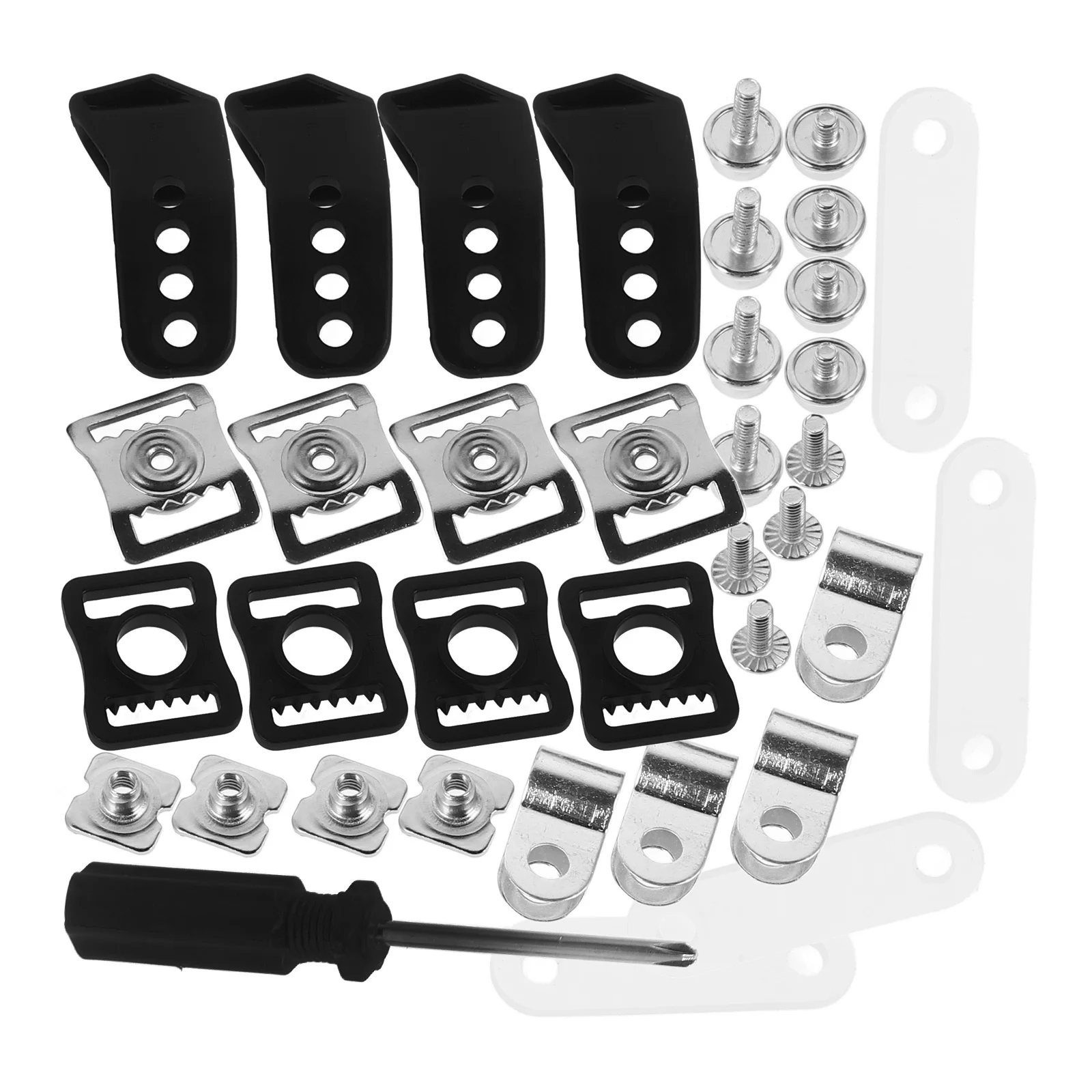 

49Pcs Sports Repair Kit Includes Visor Clips Screws Nuts Rubber Gaskets Screwdriver Chin Strap Buckle for Football Hockey