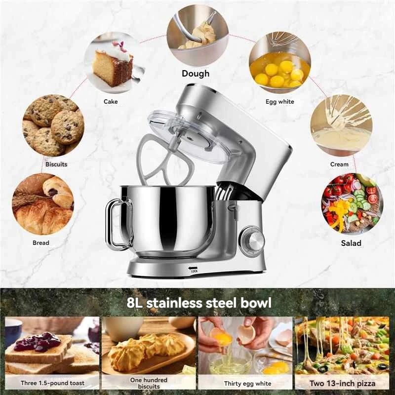 Stand Mixer Professional Kitchen Aid Food Blender Cream Whisk Cake Dough Mixers With Bowl Metal Gear Chef Machine Charm