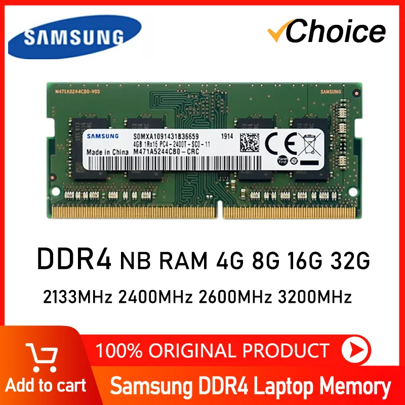 Samsung DDR4 4GB 8GB 16GB 32GB 64GB 2400mhz 2133 2666mhz 3200mhz Sodimm Notebook memória portátil de alto desempenho