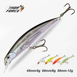 THORFORCE tonący Minnow 80mm 95mm Jerkbait pływający Wobbler przynęta wędkarska sztuczna przynęta słonowodne okonie szczupak