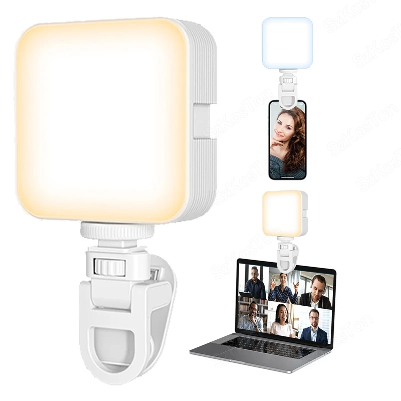 

Selfie Light Rechargeable Cell Phone Fill Light Portable Clip on Light for iPhone Phone Tablet Laptop Vlog Makeup TikTok Video