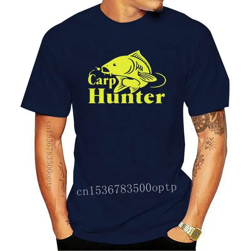 Mens Clothes High Quality Man Short Sleeve O-Neck Cotton Casual Hot Carp Hunter Fish Tops Tees T Shirt Print Men Fishings Brand