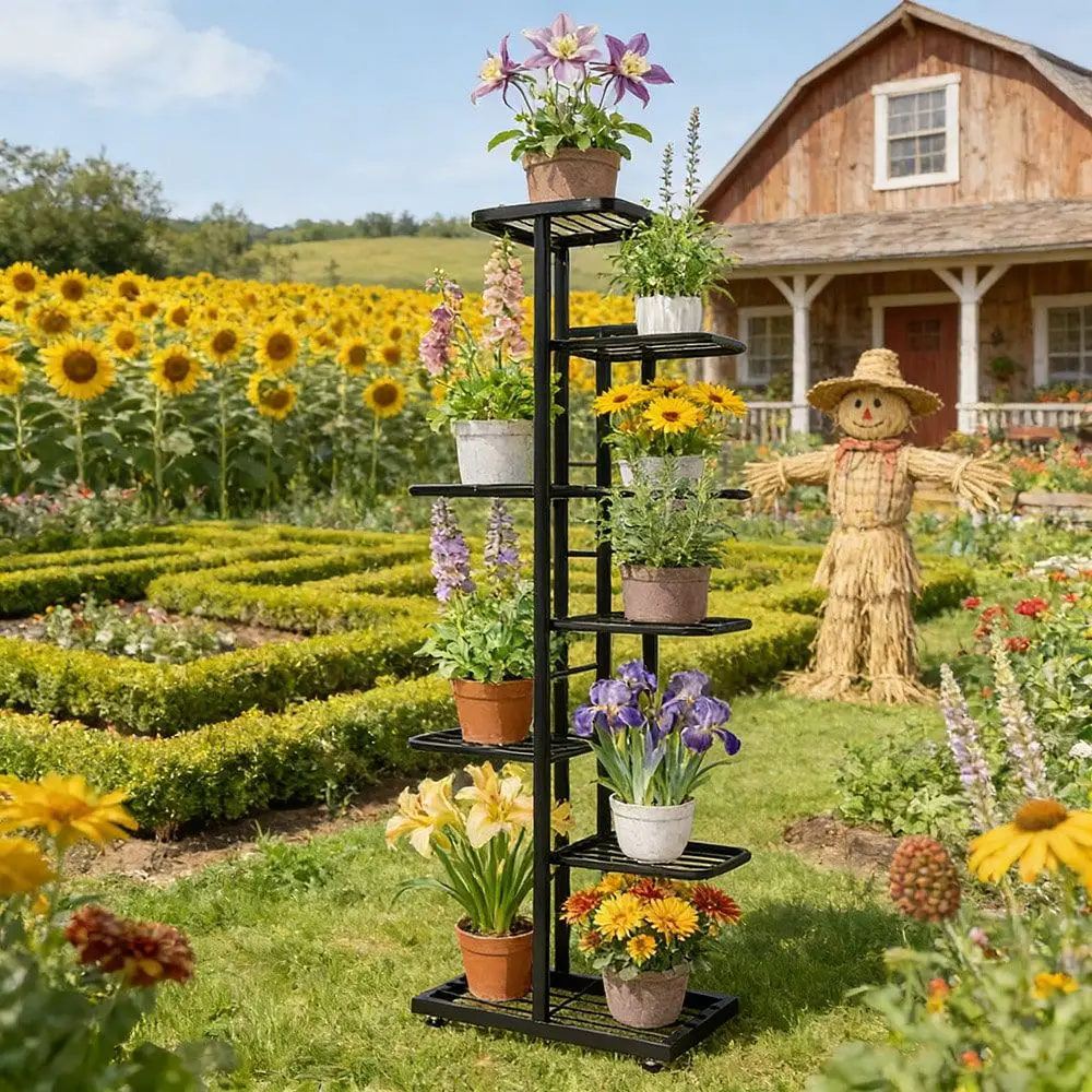 

QualitySpaceSaving MultiTier Metal Plant StandA Versatile Indoor Outdoor Display And Storage Rack For Living Rooms And Balconie